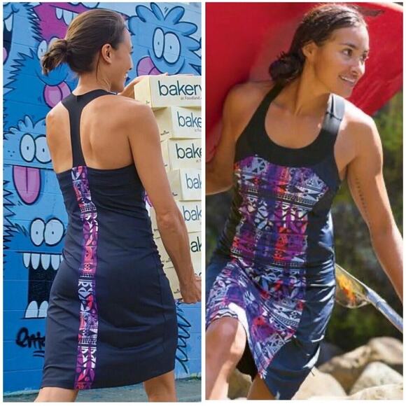 Title Nine Women's Midi Dress - Black and Purple - Picture 1 of 8
